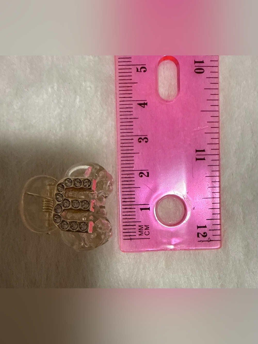 Mini Hair Claw Clips with Rhinestone 'M' Accent - Picture 4 of 4